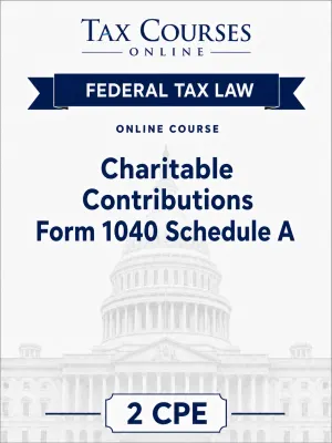 Charitable Contributions Form 1040 Schedule A course cover