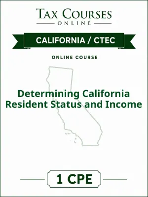 Determining California Resident Status and Income course cover